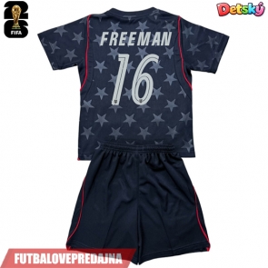 Lacne Dětský Futbalové dres Spojené štáty Alex Freeman #16 MS 2026 Krátky Rukáv - Preč (+ trenírky)